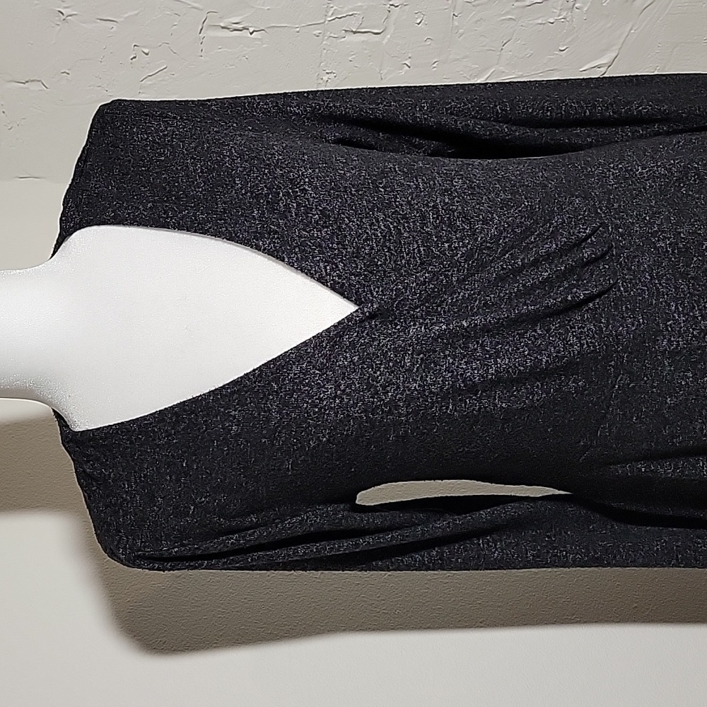 Anthropologie Saturday Sunday Gray Faux Wrap Knit Sweater Dress M Long Sleeve - Picture 4 of 13